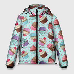 Куртка зимняя мужская Милые кексики, цвет: 3D-черный