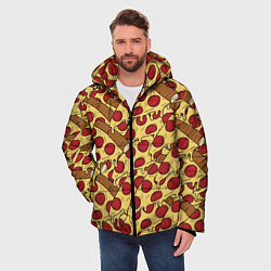 Куртка зимняя мужская Любитель пиццы, цвет: 3D-светло-серый — фото 2