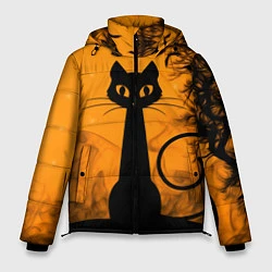 Куртка зимняя мужская Halloween Cat, цвет: 3D-черный