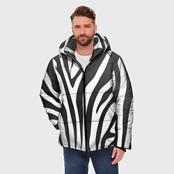 Куртка зимняя мужская Африканская зебра, цвет: 3D-черный — фото 2