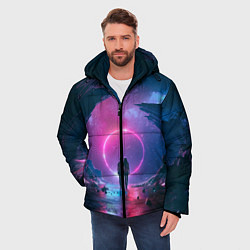 Куртка зимняя мужская Любовь в космосе, цвет: 3D-светло-серый — фото 2