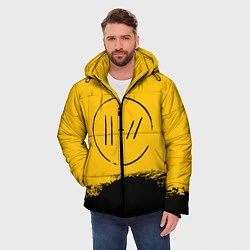 Куртка зимняя мужская 21 Pilots: Yellow Logo, цвет: 3D-черный — фото 2