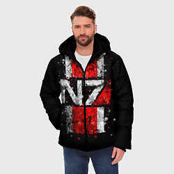 Куртка зимняя мужская Mass Effect N7, цвет: 3D-черный — фото 2
