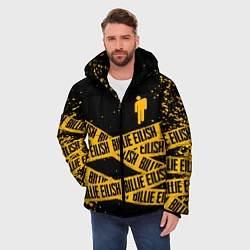 Куртка зимняя мужская BILLIE EILISH: Yellow & Black Tape, цвет: 3D-черный — фото 2