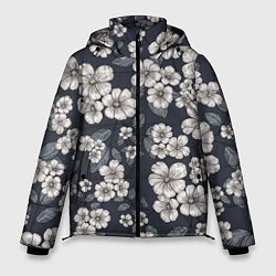 Куртка зимняя мужская Цветочный букет, цвет: 3D-черный