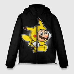 Куртка зимняя мужская Марио в костюме пикачу, цвет: 3D-черный