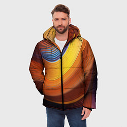 Куртка зимняя мужская Плавные Линии, цвет: 3D-красный — фото 2