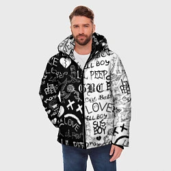 Куртка зимняя мужская LIL PEEP LOGOBOMBING, цвет: 3D-черный — фото 2