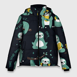 Куртка зимняя мужская Ленивцы, цвет: 3D-черный