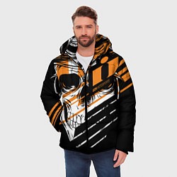 Куртка зимняя мужская Череп Icon оранжевый, цвет: 3D-черный — фото 2