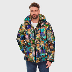 Куртка зимняя мужская MINECRAFT ПЕРСОНАЖИ, цвет: 3D-черный — фото 2