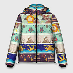 Куртка зимняя мужская Pattern 3, цвет: 3D-черный