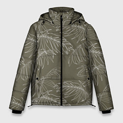 Куртка зимняя мужская Листья пальмы, цвет: 3D-черный