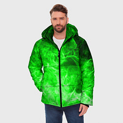 Куртка зимняя мужская ОГОНЬ GREEN NEON, цвет: 3D-красный — фото 2