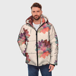 Куртка зимняя мужская Цветочный арт, цвет: 3D-черный — фото 2