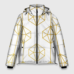 Куртка зимняя мужская Геометрический орнамент золото, цвет: 3D-черный