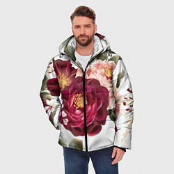 Куртка зимняя мужская Розы, цвет: 3D-светло-серый — фото 2