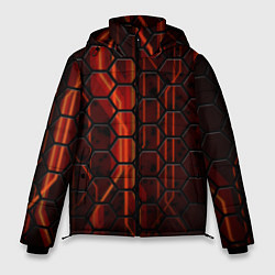 Куртка зимняя мужская Огненные соты, цвет: 3D-красный