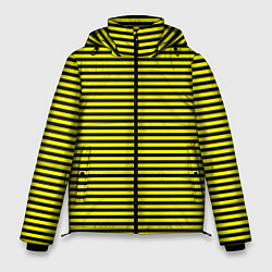 Куртка зимняя мужская В ЖЕЛТУЮ ПОЛОСКУ, цвет: 3D-черный