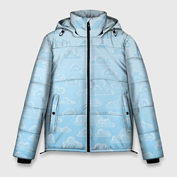 Куртка зимняя мужская Очень светлые голубые облака, цвет: 3D-черный