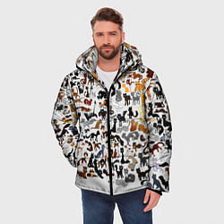 Куртка зимняя мужская Котики, цвет: 3D-черный — фото 2