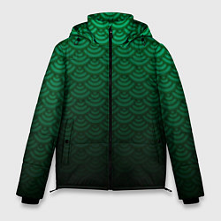 Куртка зимняя мужская Узор зеленая чешуя дракон, цвет: 3D-светло-серый