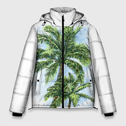 Куртка зимняя мужская Пальмы над головой, цвет: 3D-черный