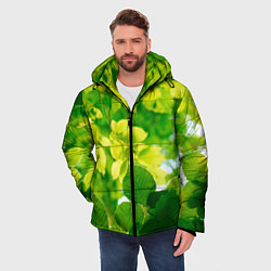 Куртка зимняя мужская Листья, цвет: 3D-черный — фото 2