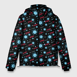 Куртка зимняя мужская Stop covid-19, цвет: 3D-красный