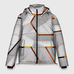 Куртка зимняя мужская 3D абстракция Iron, цвет: 3D-черный