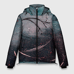 Куртка зимняя мужская Абстракция краска разводы кап, цвет: 3D-черный