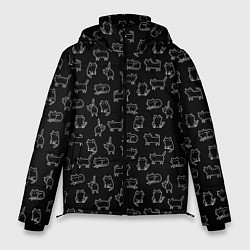 Куртка зимняя мужская Cats, цвет: 3D-черный