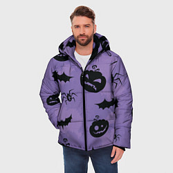 Куртка зимняя мужская Фиолетовый хэллоуин, цвет: 3D-светло-серый — фото 2