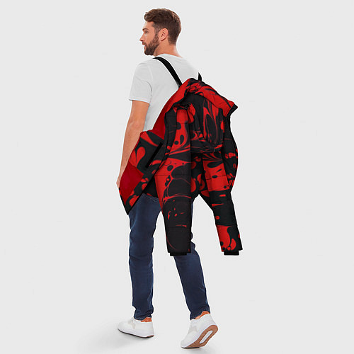 Мужская зимняя куртка Красный Мрамор / 3D-Красный – фото 5