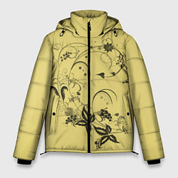 Куртка зимняя мужская Узоры ягодки, цвет: 3D-черный