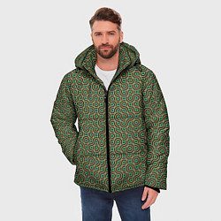 Куртка зимняя мужская Зеленые круги, цвет: 3D-черный — фото 2