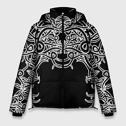 Куртка зимняя мужская Фэнтези мотылёк, цвет: 3D-черный