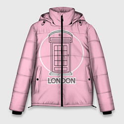 Куртка зимняя мужская Телефонная будка, London, цвет: 3D-черный