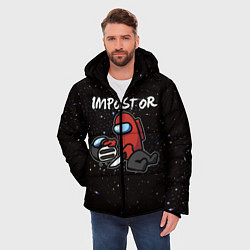 Куртка зимняя мужская AMONG US - IMPOSTOR, цвет: 3D-черный — фото 2