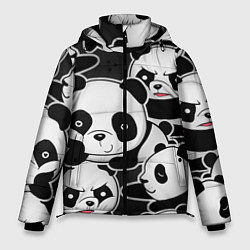 Куртка зимняя мужская Смешные панды, цвет: 3D-красный