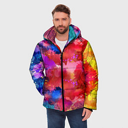 Куртка зимняя мужская Брызги красок, цвет: 3D-красный — фото 2