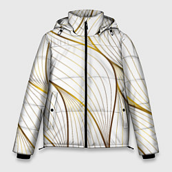 Куртка зимняя мужская Белые лепестки, цвет: 3D-черный