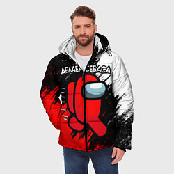 Куртка зимняя мужская ДЕЛАЕМ СЕБАСА - AMONG US, цвет: 3D-черный — фото 2