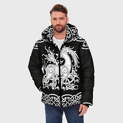 Куртка зимняя мужская Рингерике олень белый 3D, цвет: 3D-черный — фото 2