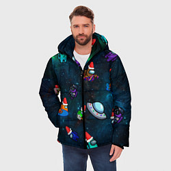 Куртка зимняя мужская Among Us 2021, цвет: 3D-черный — фото 2