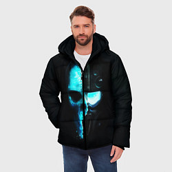 Куртка зимняя мужская Череп Робот, цвет: 3D-черный — фото 2