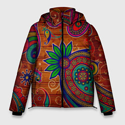 Куртка зимняя мужская Узоры текстура фон, цвет: 3D-красный