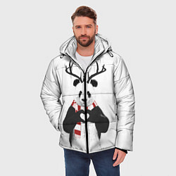 Куртка зимняя мужская Новогодний Панда, цвет: 3D-черный — фото 2