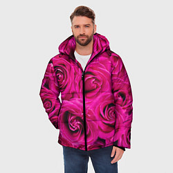 Куртка зимняя мужская Розы, цвет: 3D-черный — фото 2