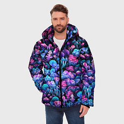 Куртка зимняя мужская Волшебные грибы, цвет: 3D-черный — фото 2